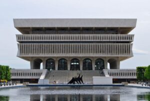 The Cultural Education Center State Museum Archives and Library on Madison Avenue in Albany, home of the New York State Library, New York State Museum, and New York State Archives.