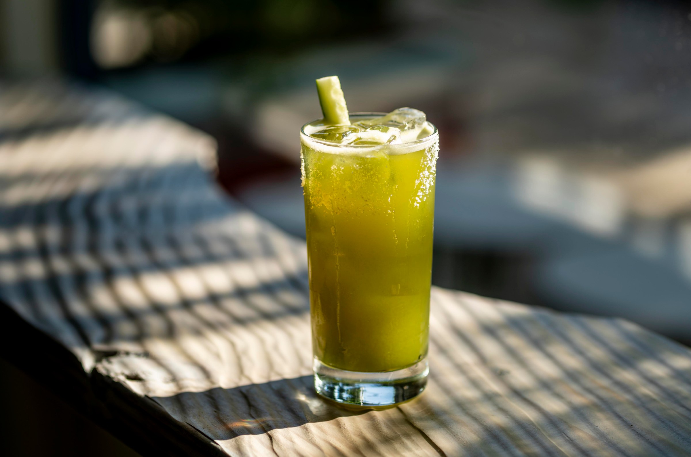 A green cocktail.