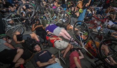 NYC street safety advocates hold ‘die-in’ at City Hall to protest of cyclist and pedestrian deaths