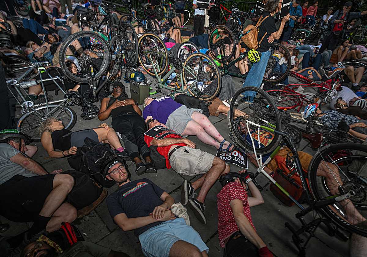 NYC street safety advocates hold ‘die-in’ at City Hall to protest of cyclist and pedestrian deaths