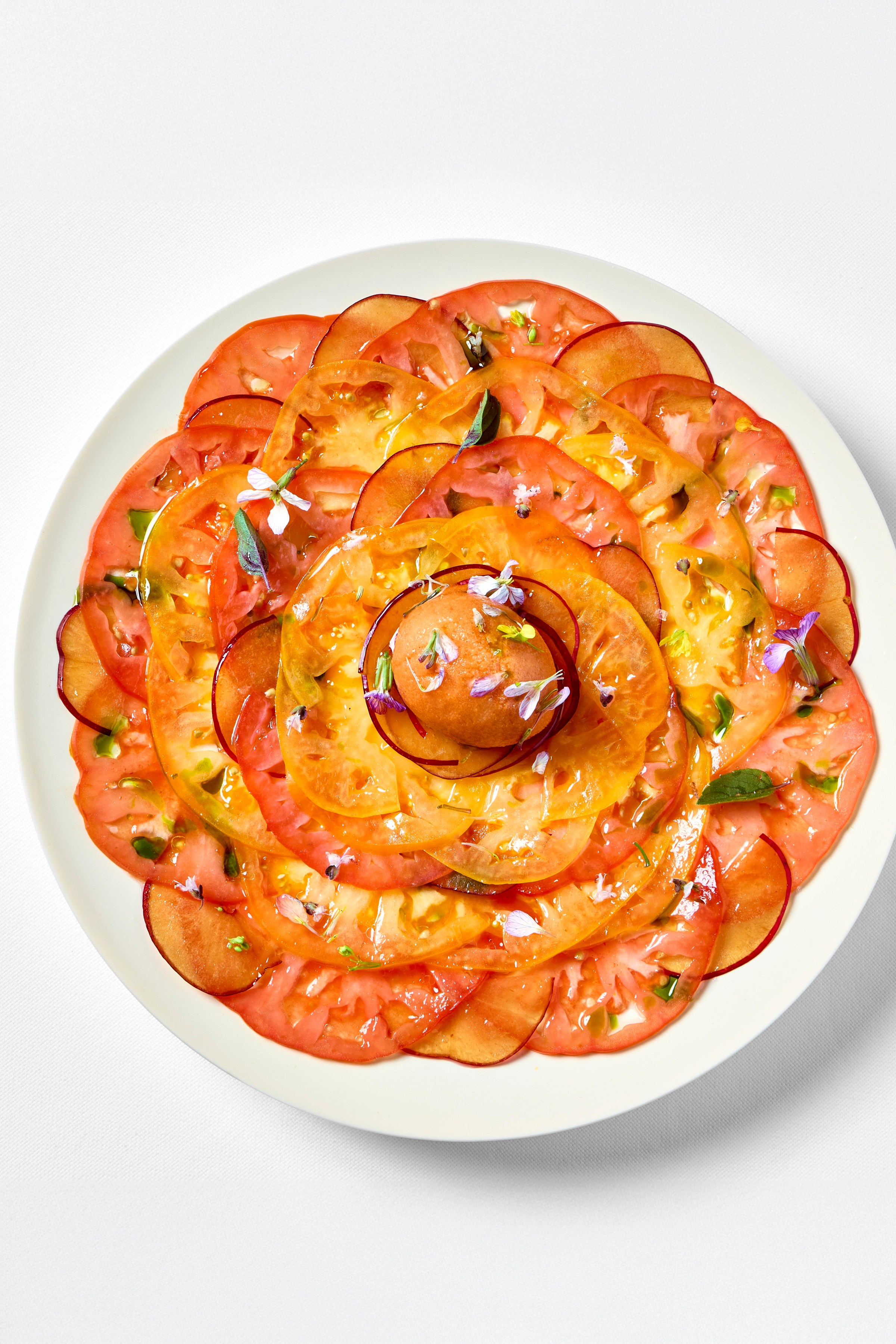A tomato-plum salad.