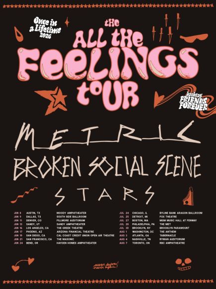 Broken Social Scene new remember the humans not around anymore 2026 tour metric stars