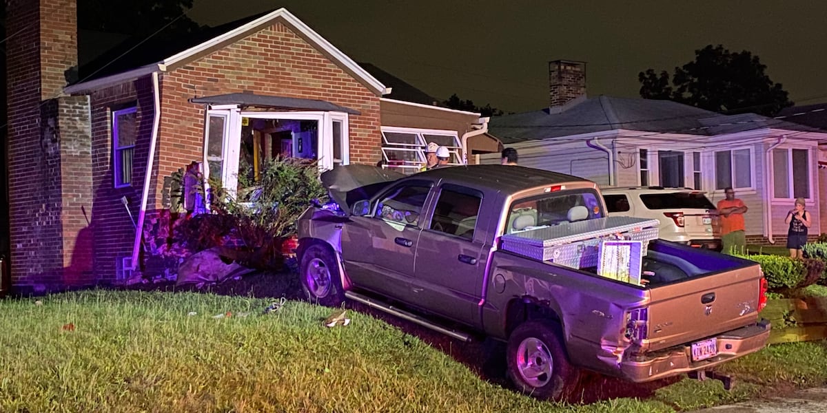 Driver flees after crashing truck into home near Manhattan/Suder intersection