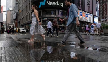 Wall Street hangs near its records