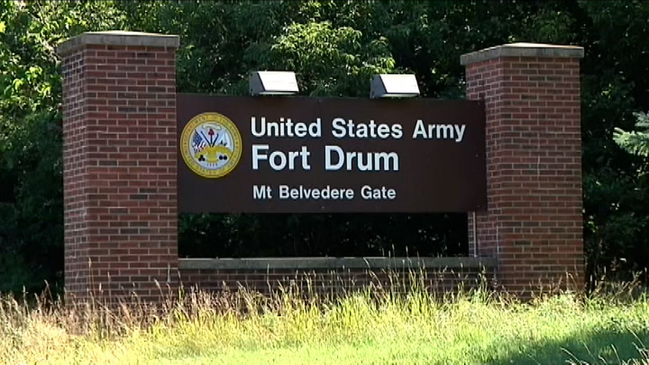 A sign outside of Fort Drum's Mt. Belvedere Gate