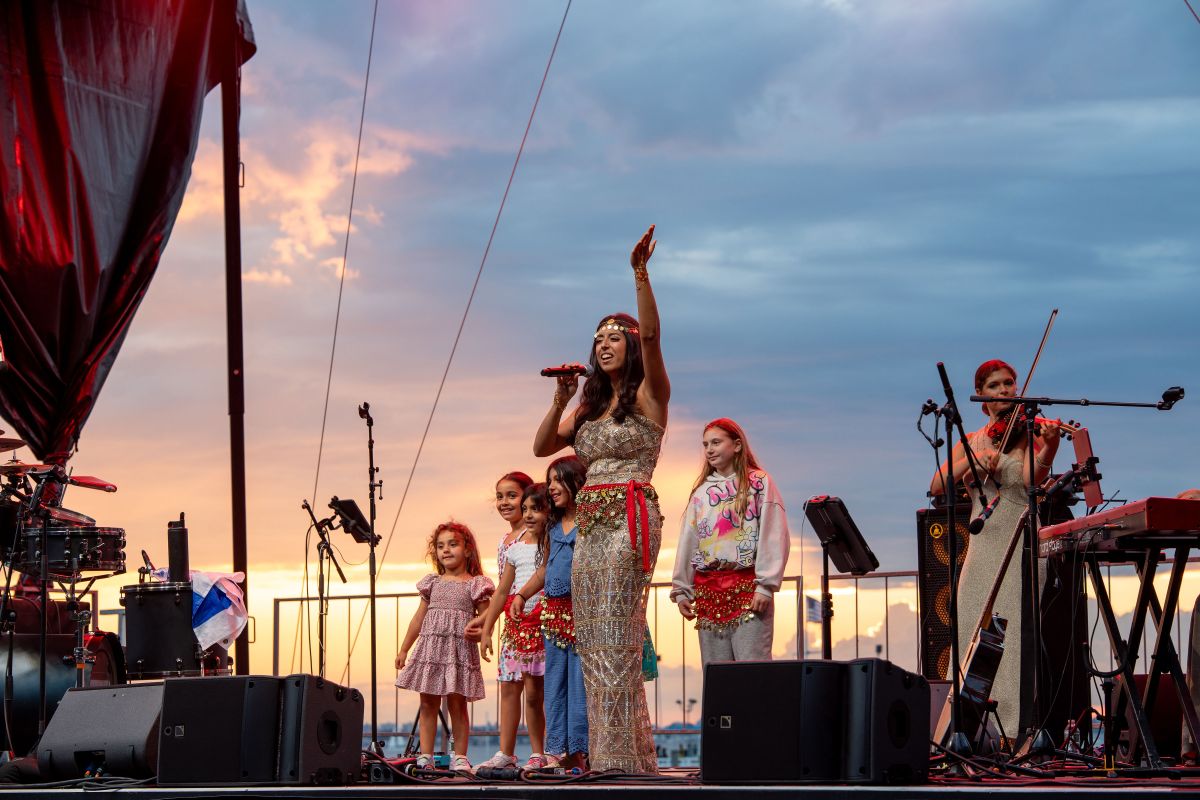 Ghazal Mizrahi performs during the Great Neck Park District’s summer concert at Steppingstone Park.