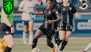 Team members fighting for the ball during a game