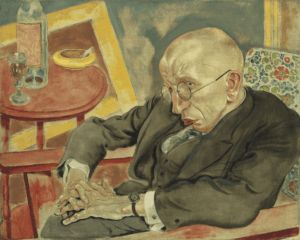 George Grosz's "The Poet Max Herrmann-Neisse," 1927 (MoMA), a second version of his of his portrait of Max Herrmann-Neisse