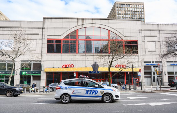 The AMC Kips Bay 15 movie theater in Manhattan is pictured on Aug. 17, 2020 in New York City. (Photo by Noam Galai/Getty Images)