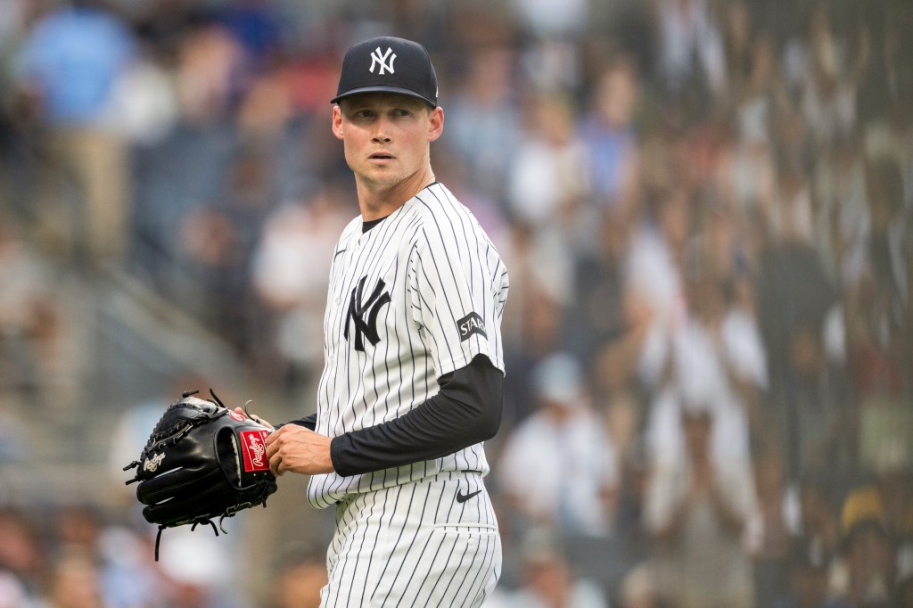 Will Warren looks on during the game between the Boston Red Sox and the New York Yankees at Yankee Stadium on Sunday, August 30, 2026 in New York, New York. 