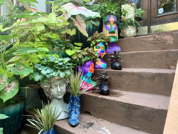 The “MoMA in Prospect Park” theme continues up the stairs. Photo: Mary Frost/Brooklyn Eagle