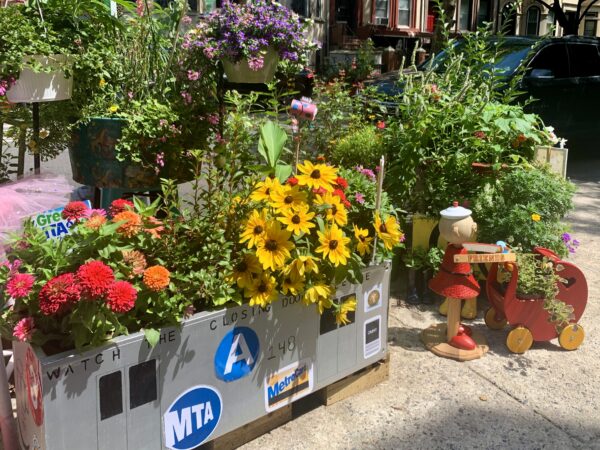 This colorful display pays homage to NYC Transit. Photo: Mary Frost/Brooklyn Eagle