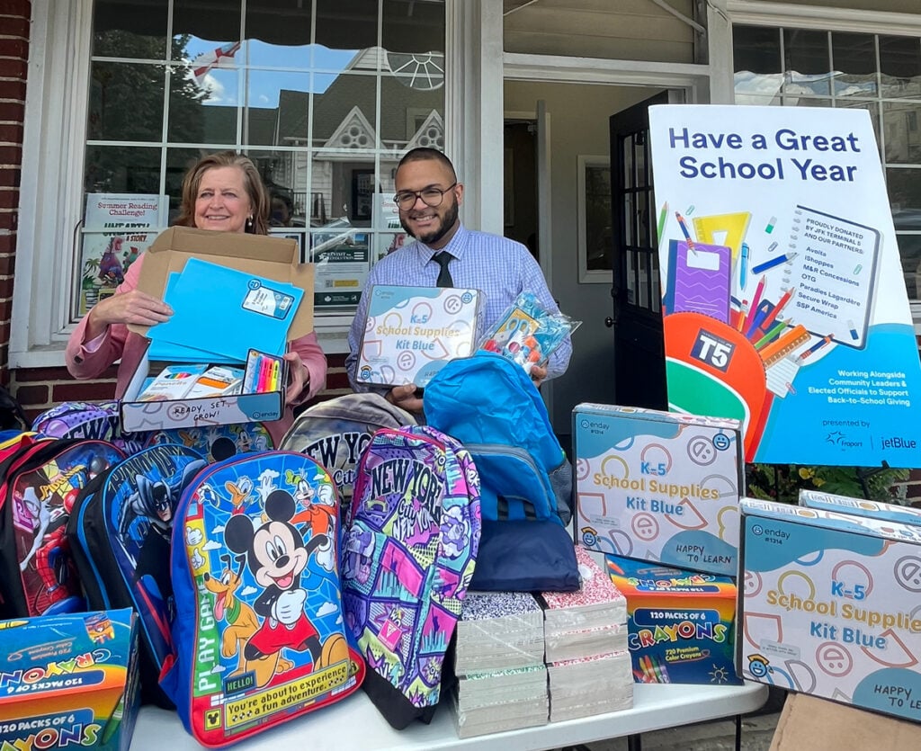 Fraport and JetBlue Partner to Supply 2,000+ Backpacks to Queens and Nassau County Students New York Airport Griffin jose 2 Metropolitan Airport News