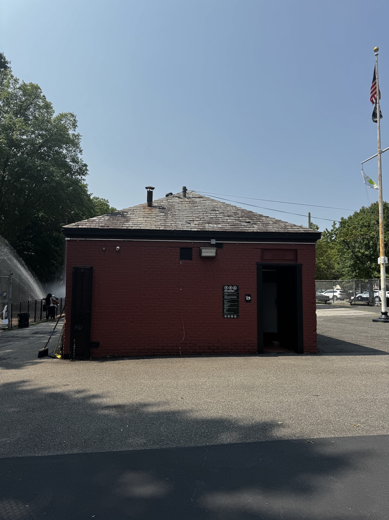 The firework that severely injured a child exploded behind this building, neighbors say.