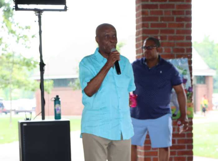 Jamaican-born Right Hon. Errol Collins, Most Worshipful Grand Master of the Order, addresses event.