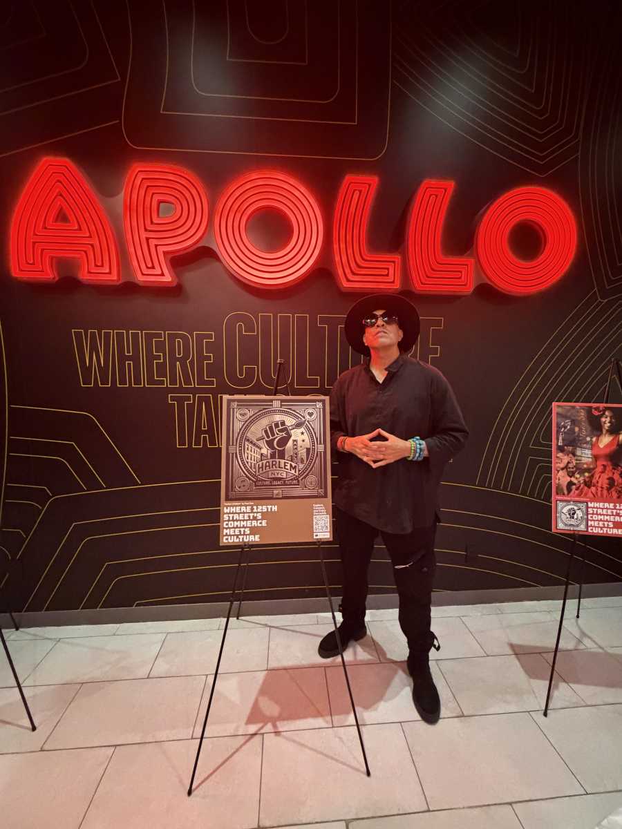 Artist Paul Deo and the wayfinding emblem he designed