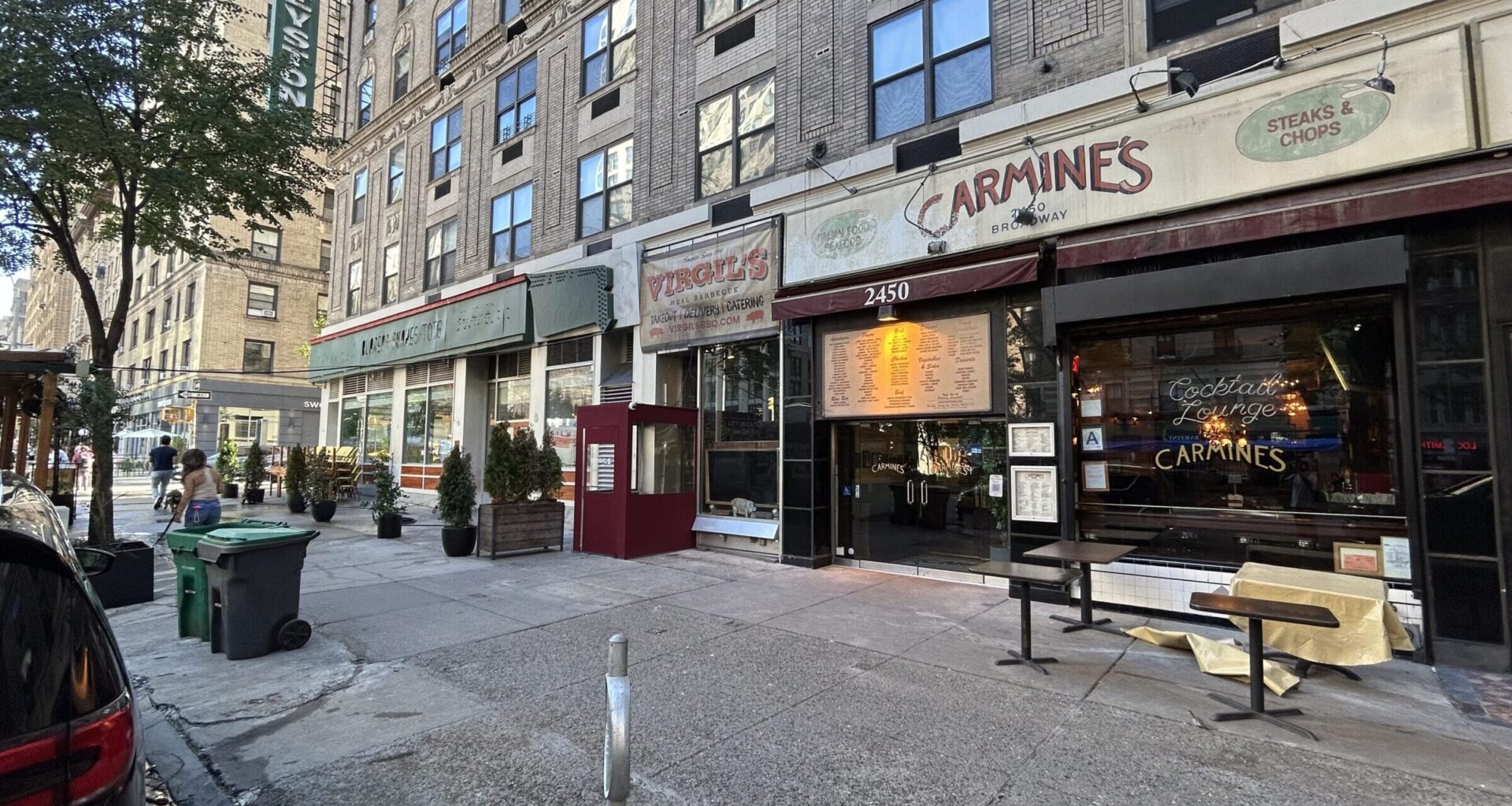 Imposing UWS Sidewalk Shed Connected to Multiple Popular Restaurants Comes Down, Revealing Old 'Big Daddy's' Sign