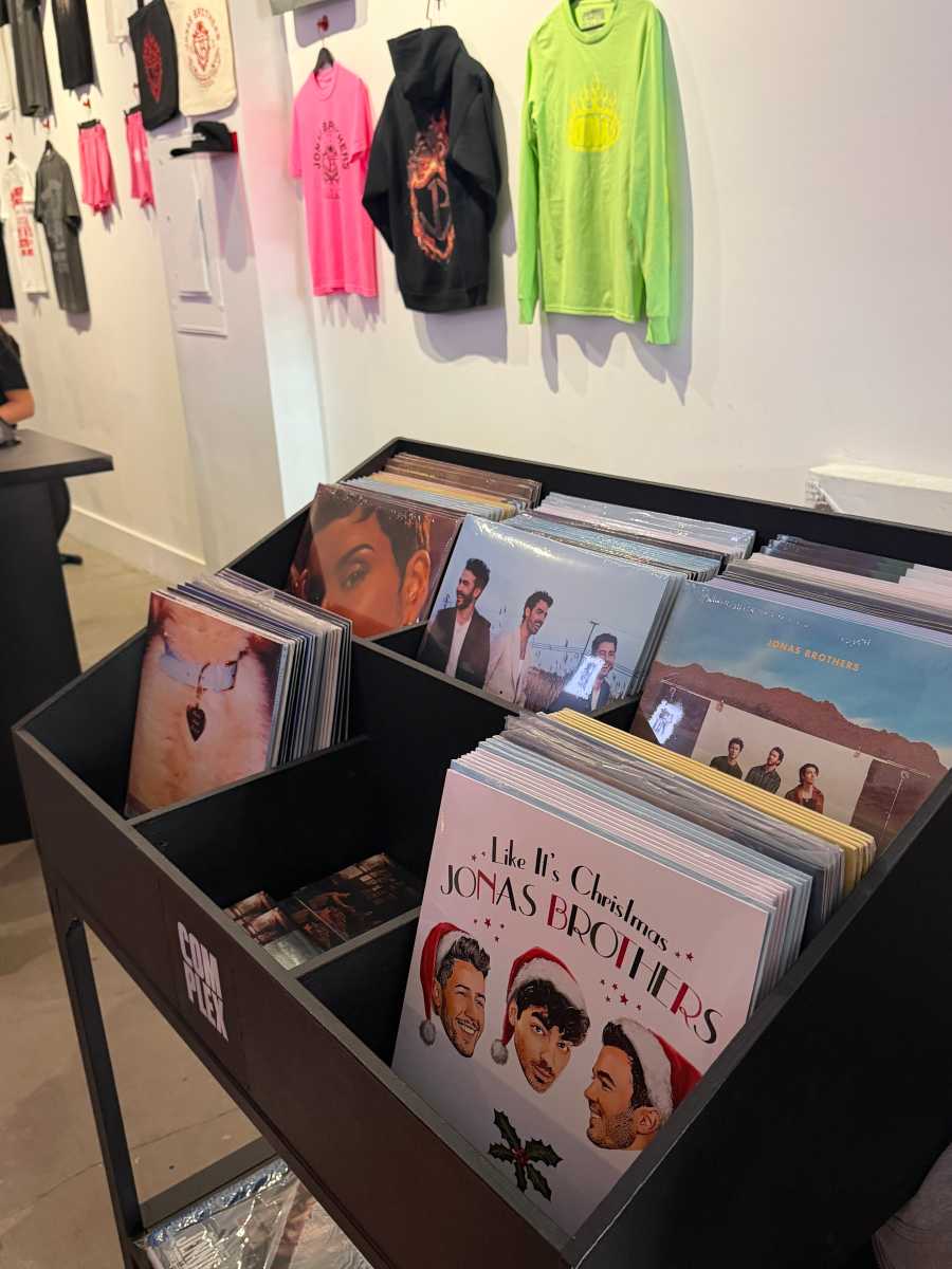 records for sale at a pop-up