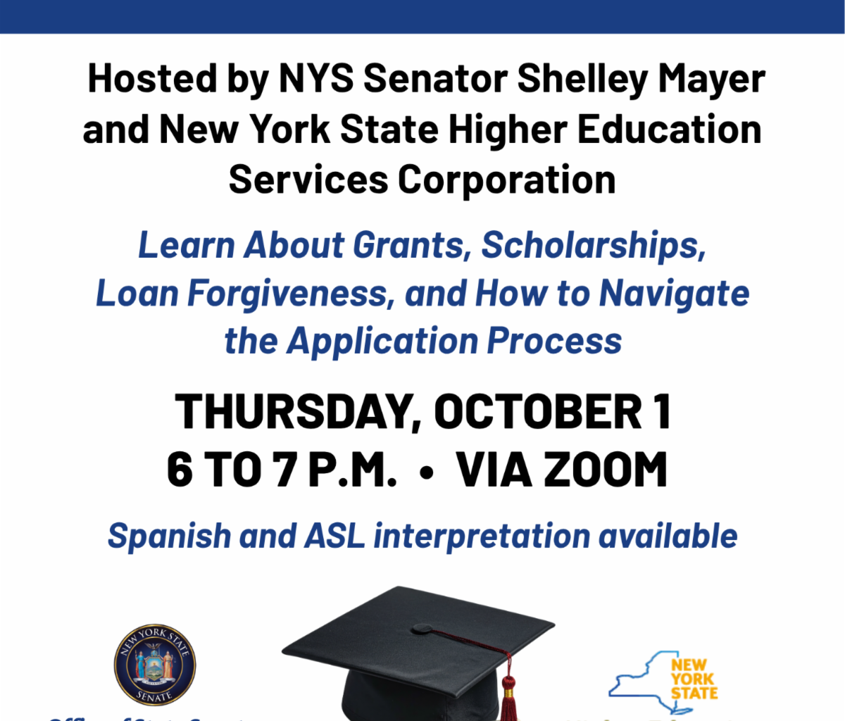 State Senator Shelley Mayer to Host Information Session on Student Loans with New York State Higher Education Services Corporation