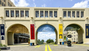 Artist Jean Shin's new work “Tidal Crossing” at Brooklyn Army Terminal. Photo: David Plakke