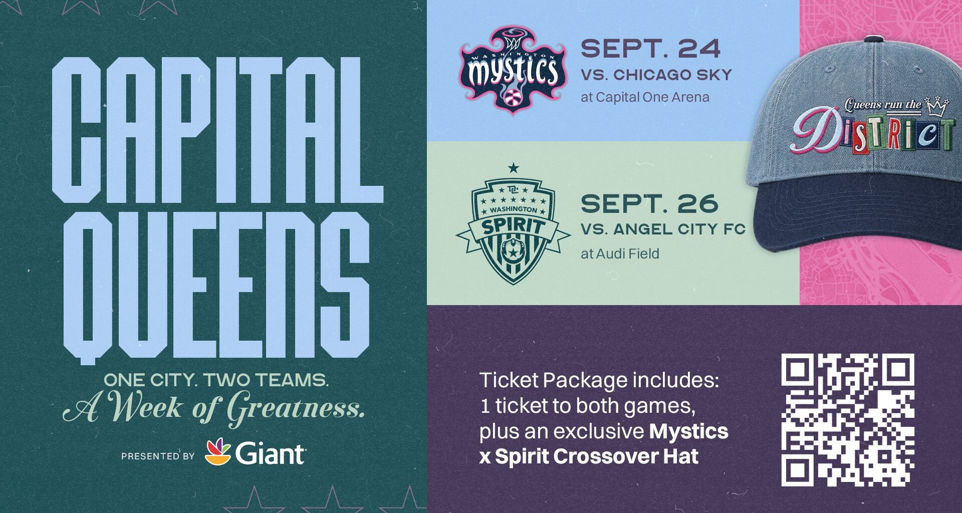Washington Spirit and Washington Mystics Launch Capital Queens Presented by Giant Featured Image