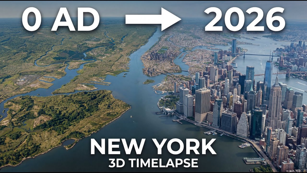 Manhattan 3D Timelapse From 1600 to 2026
