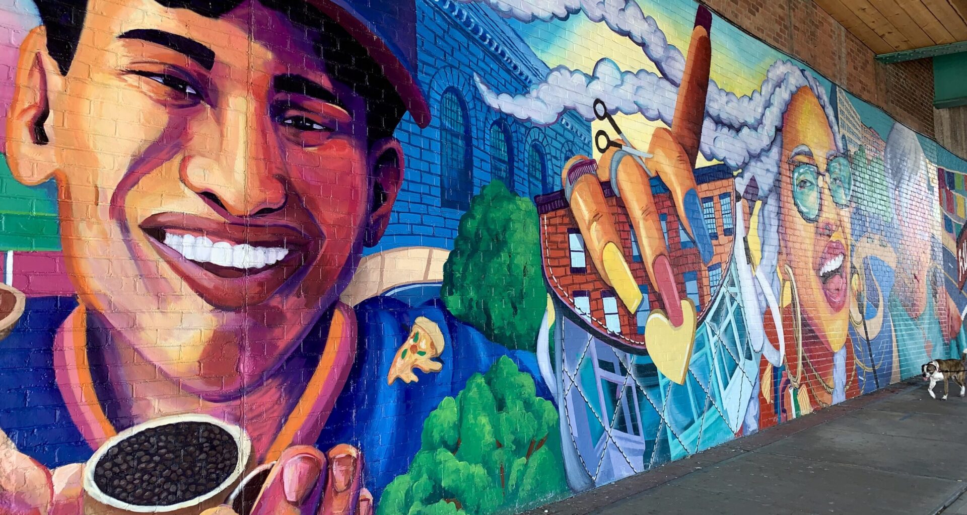 A colorful mural under the BQE overpass at Atlantic Avenue in August, 2025. Photo: Mary Frost/Brooklyn Eagle