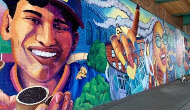 A colorful mural under the BQE overpass at Atlantic Avenue in August, 2025. Photo: Mary Frost/Brooklyn Eagle