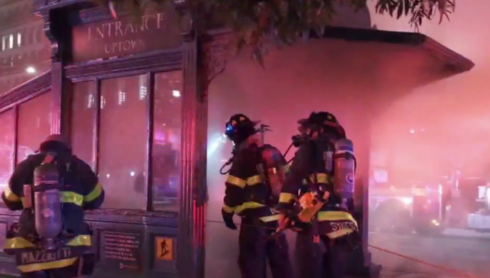 VIDEOS: MTA work train catches fire at Manhattan subway station; 14 injured, including 6 firefighters