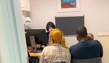 A family accessing free services through the LegalHealth clinic at NYC Health + Hospitals/Bellevue
