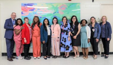 NYC Health + Hospitals/Jacobi CEO Chris Mastromano, COO Jordana Bailey, CMIO Daran Kaufman, CXO Donna Geiss, Chair of Behavioral Health Dr. Maryann Popiel with Jacobi Hospital’s Behavioral Health Team (Jacqueline Hunter, Shani Bennett, Lisa Ramroop, Sonia Haynes, Tiffany Lu, Sherrifa Bailey)