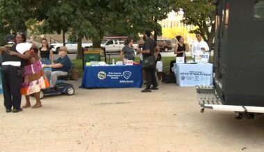 Police officers take part in national night out