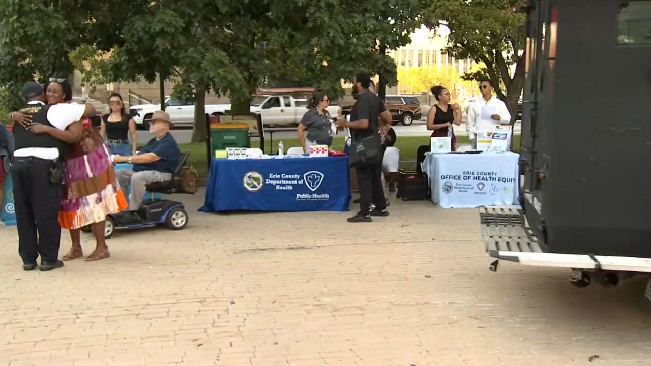 Police officers take part in national night out