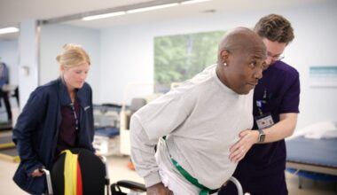 Medical and therapy staff at Bellevue Hospital helped Omari McFarlane regain the ability to complete daily tasks and walk again after sustaining a stroke.