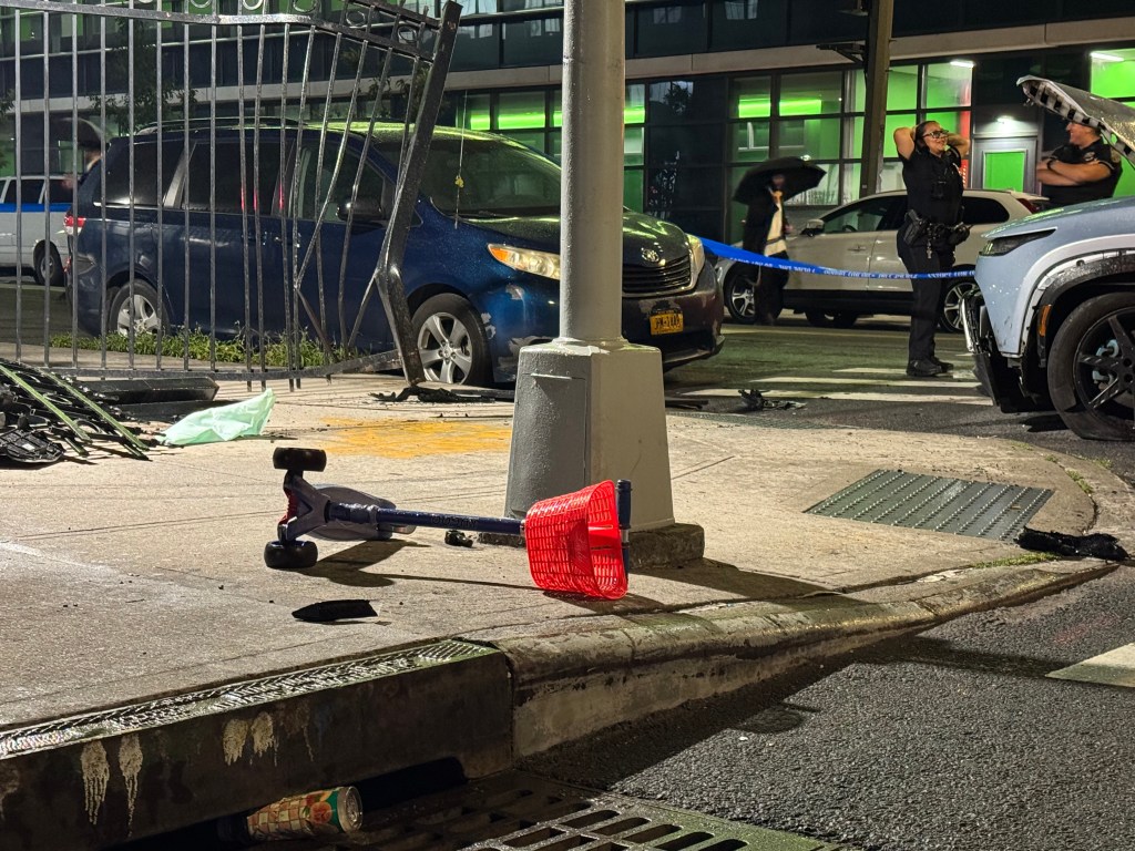 Mom, Kids Injured on Brooklyn Sidewalk By Two-Driver Crash