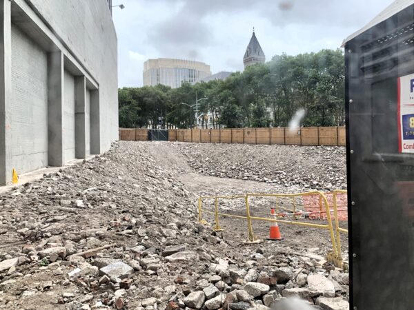 Developer Landau Properties has broken ground on One Montague Place at 205 Montague St. Photo: Mary Frost/Brooklyn Eagle