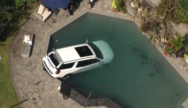 Long Island woman dies after crashing SUV into backyard pool – NBC New York