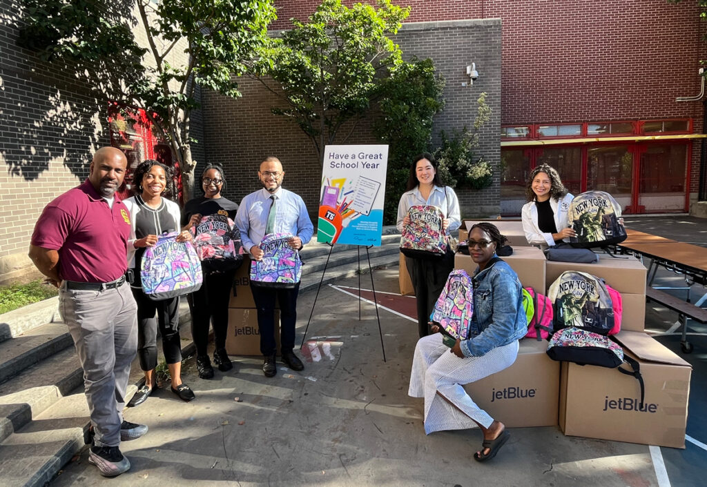 Fraport and JetBlue Partner to Supply 2,000+ Backpacks to Queens and Nassau County Students New York Airport QBJetBlueFraport Metropolitan Airport News