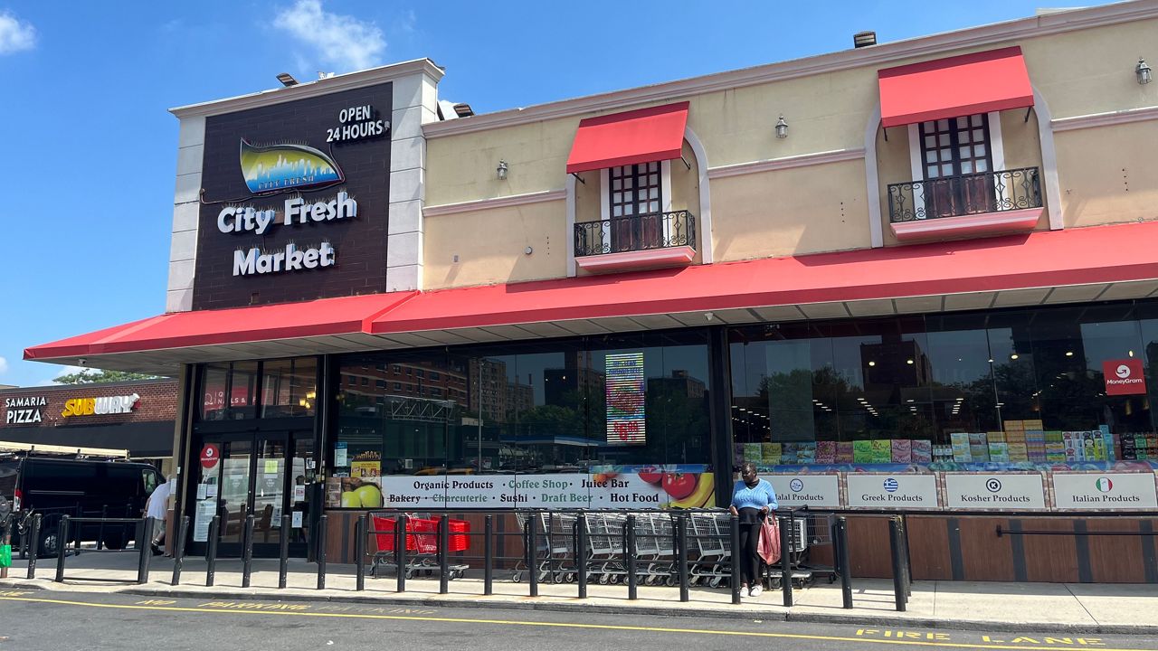 A 25-by-60-foot swath of City Fresh Market’s ceiling fell to the floor inside the grocery store on Broadway. (Courtesy Kevin Barnes)