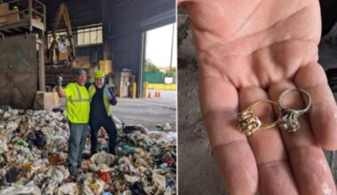 Sanitation workers find two lost heirloom rings after sorting through 20,000lb of trash