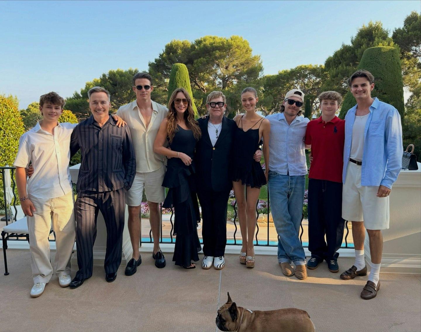 Elton John with friends and family