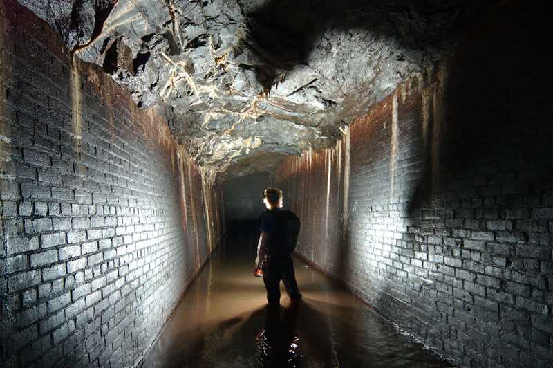 Steve Duncan in a tunnel.