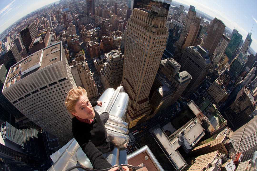 Steve Duncan at the top of the Chrysler Building
