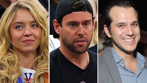 Sydney Sweeney with Scooter Braun (center) and Jonathan Davino. 