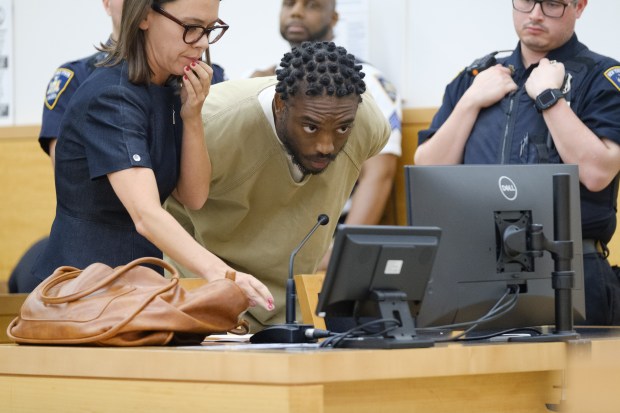 Justin Williams is sentenced at Brooklyn Supreme Court on Wednesday, Aug. 12, 2026 for the 2022 murder of his girlfriend, D'Asia Johnson. (Gardiner Anderson / New York Daily News)