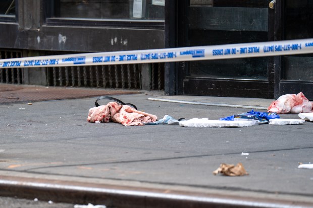 A man was shot multiple times inside an underground "after hours" club on W. 30th St. near 8th Ave. in Manhattan early Saturday, Aug. 8, 2026. (Theodore Parisienne / New York Daily News)