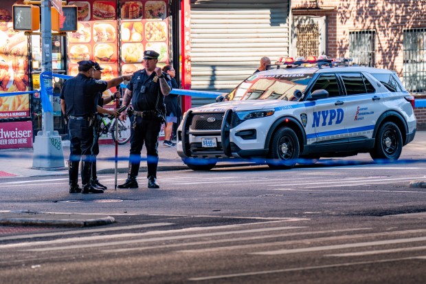 A 28yr old woman was rushed to NYU Langone Lutheran Medical Center in critical condition with head and body trauma after she was struck by someone operating a black Cadillac, just one block away from the Hospital, as she tried to cross 3rd Avenue at 55th Street in Brooklyn on Saturday August 29, 2026. 0932. The vehicle then fled the scene. (Theodore Parisienne / New York Daily News)