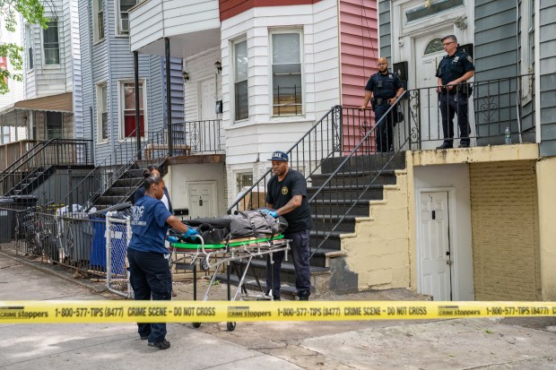 16yr old John Nunez was pronounced dead on scene after he was shot in the head inside a third-floor apartment at 1346 Prospect Avenue in the Bronx on Monday August 10, 2026. 0823. (Theodore Parisienne / New York Daily News)