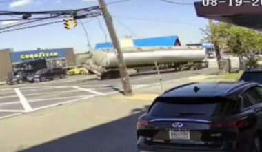 Video: Tanker overturns on busy LI road causing major traffic jam