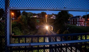 A train exits a tunnel in Cambria County. PennDot, Norfolk Southern and Amtrak have been working together to expand passenger service between New York and Pittsburgh.